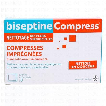 BISEPTINE COMPRESS Compresses imprégnées x8