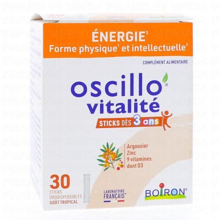 BOIRON Oscillo Vitalité enfant x30 sticks gout tropical