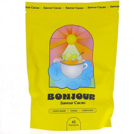 BONJOUR Boisson aux champignons adaptog&egrave;nes Saveur Cacao (270g - 45 doses)