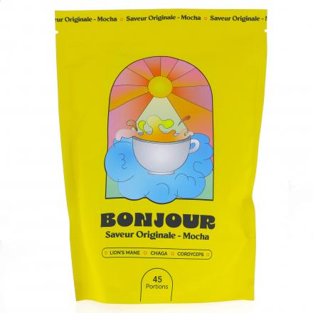 BONJOUR Boisson aux champignons adaptog&egrave;nes Saveur Originale (Mocha) (270g - 45 doses)