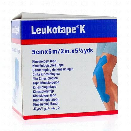 LEUKOPLAST Leukotape k - Bande taping de kinéologie 5cm x 5m (bleu)