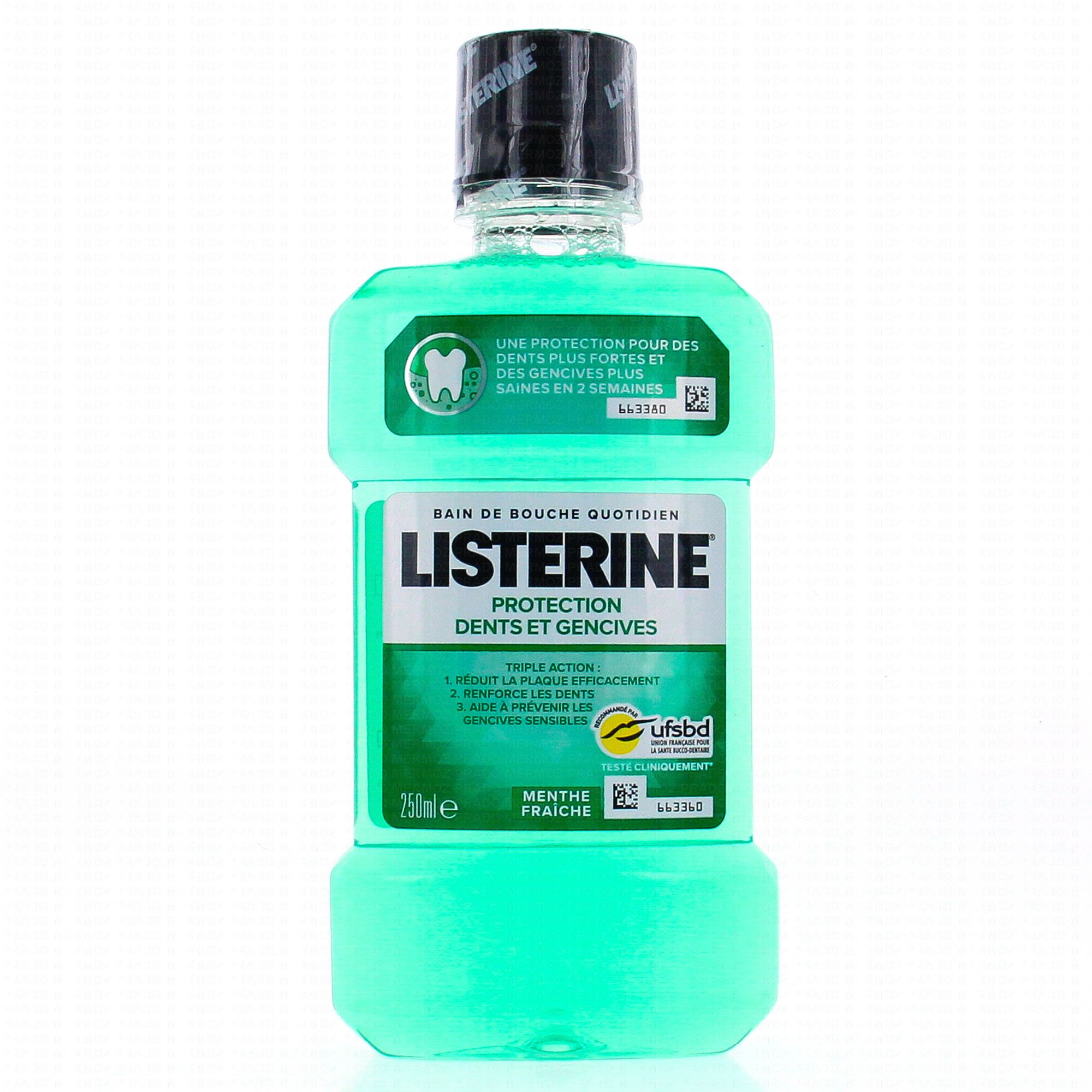 LISTERINE Bain de bouche protection dents et gencives flacon 250ml ...