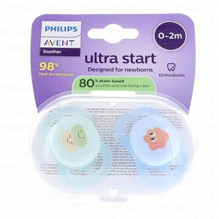 AVENT Ultra Start 0-2mois lot de 2 (verte / bleue)