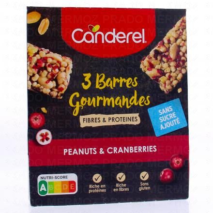 CANDEREL 3 barres gourmandes peanuts et cranberries 3*31g