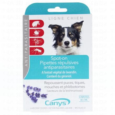 CANYS Pipettes répulsives antiparasitaires chiens x3