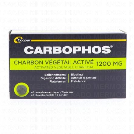 CARBOPHOS Charbon végétal activé 1200mg x40 comprimés