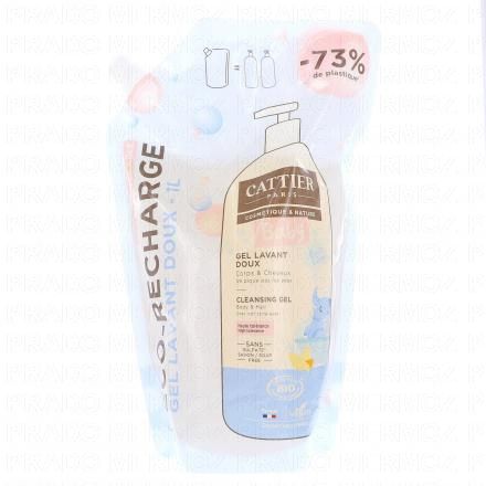 CATTIER Bébé gel lavant doux cheveux et corps bio (eco recharge 1 litre)