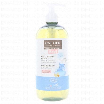 CATTIER Bébé gel lavant doux cheveux et corps bio (flacon pompe 500ml)