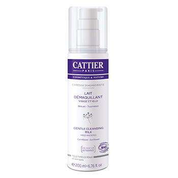 CATTIER Caresse d'Herboriste lait démaquillant visage et yeux bio flacon pompe 200ml
