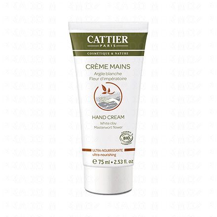 CATTIER Crème mains à l'argile Ultra-Nourrissante bio 75ml