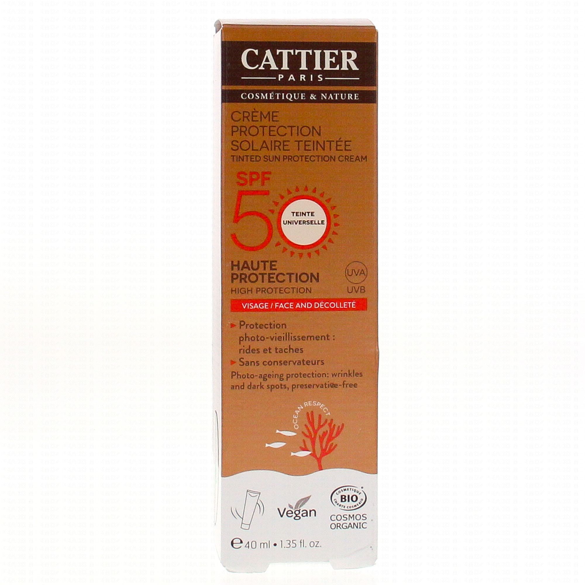 Cattier Creme Protection Solaire Teintee Spf50 Tube 40ml Parapharmacie En Ligne Prado Mermoz