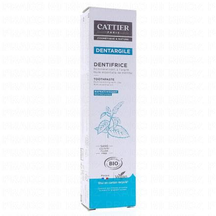 CATTIER Dentargile Dentifrice à l'Huile essentielle de Menthe Bio tube 75g