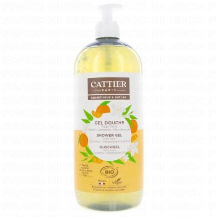 CATTIER Gel Douche à l'Aloe Vera Parfum Clémentine, Fleur d'Oranger 1L