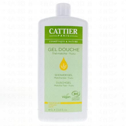 CATTIER Gel douche Fraicheur Thé matcha-yuzu Flacon 1L