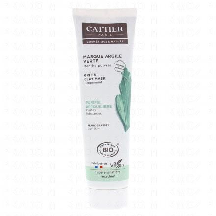 CATTIER Masque argile verte menthe poivrée peaux grasses bio