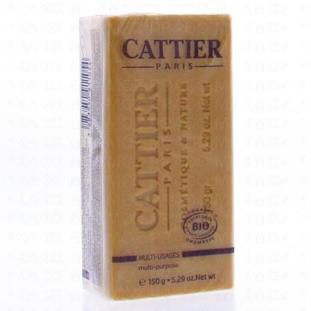 CATTIER Savon pain doux végétal argile jaune miel lavande bio 150g