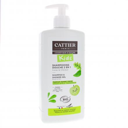 CATTIER kids Shampooing douche 2en1 pomme verte bio flacon 500ml