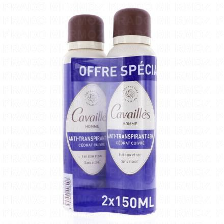 CAVAILLES Anti-transpirant Cédrat cuivré Homme 150ml (lot de 2)