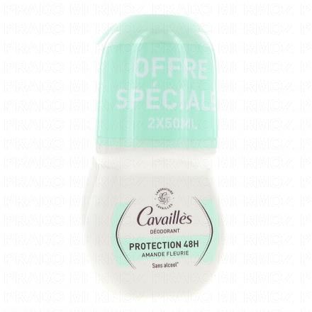 CAVAILLES Déodorant Protection 48h Amande Fleurie roll-on (2x50ml)