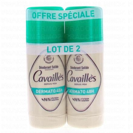 CAVAILLES Déodorant Solide Dermato 48h 40ml (lot de 2)