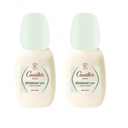 CAVAILLES Enfant - D&eacute;odorant 24h Lotus Poudr&eacute; Lot de 2 x 75ml