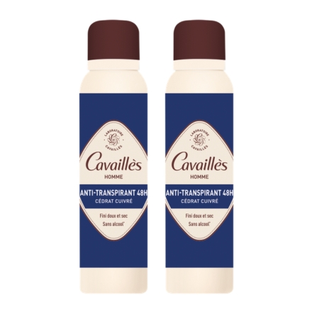 CAVAILLES Anti-transpirant C&eacute;drat cuivr&eacute; Homme 150ml (lot de 2)