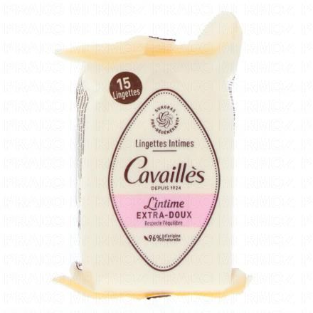 CAVAILLES Lingettes Intimes Extra-Doux 15 lingettes