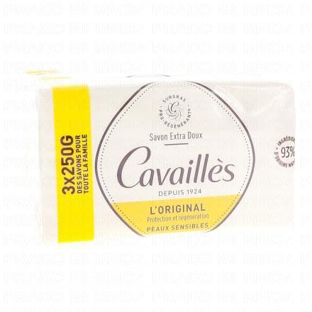 CAVAILLÈS Savon surgras L'original extra doux (lot de 3 pains de 250g)