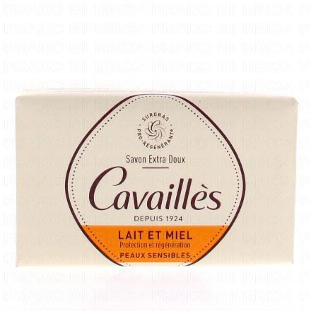 CAVAILLÈS Savon surgras extra doux lait et miel pain de 150g