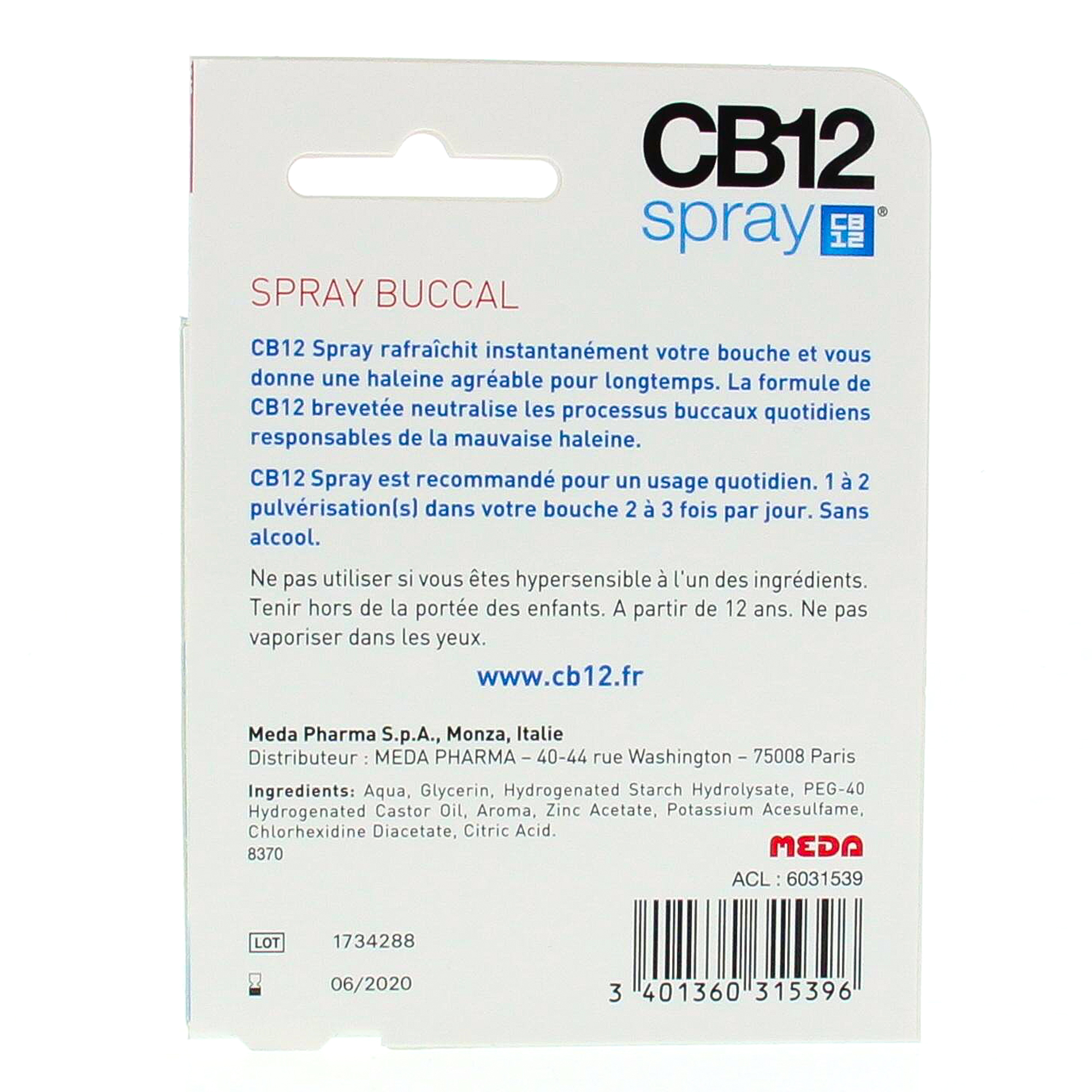 CB 12 Spray Buccal sans Alcool Menthe de 15 ml - Pharmacie Veau