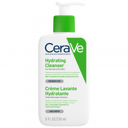 CERAVE Crème lavante hydratante peaux normales à sèches flacon pompe 236ml
