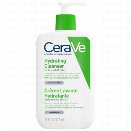 CERAVE Crème lavante hydratante peaux normales à sèches (flacon pompe 473ml)