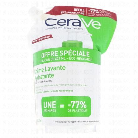 Crème lavante hydratante peaux normales à sèches lot crème lavante 473ml + eco recharge 473ml 5