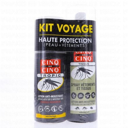 CINQ SUR CINQ Tropic Kit Voyage Haute Protection Anti-Moustique Spray Vêtements et Lotion 3