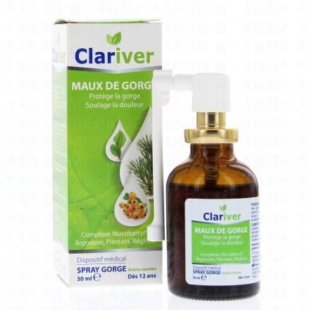 CLARIVER Spray maux de gorge 30ml