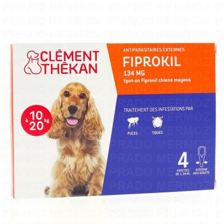 CLEMENT THEKAN Fiprokil chien 10-20kg 4 pipettes de 1.34ml