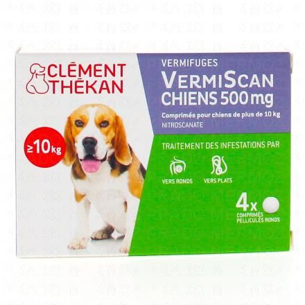 CLEMENT THEKAN Vermiscan chien 500mg vermifuges x4 comprimés