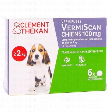 CLEMENT THEKAN Vermiscan 100mg chiots et petits chiens x6 comprimés