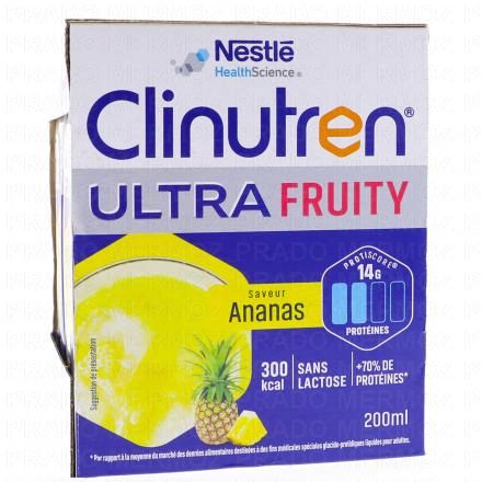 CLINUTREN Boisson Ultra Fruity brique 4x200ml saveur ananas