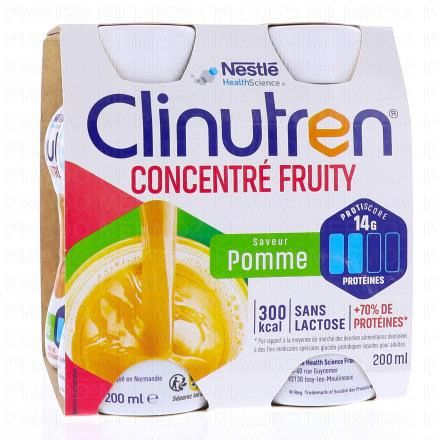 CLINUTREN Concentré Fruity Saveur Pomme 4x200ml