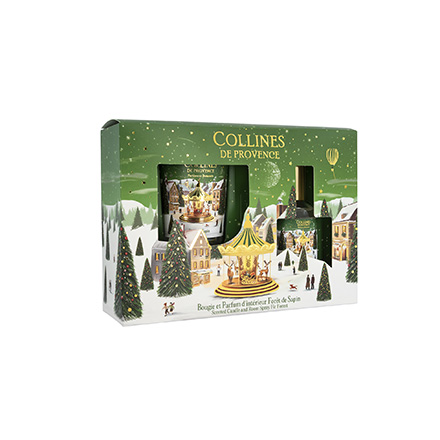 COLLINES DE PROVENCE Coffret bougie et parfum d'intérieur forêt de Sapin