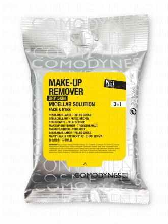 COMODYNES Make-Up remover lingettes démaquillantes peaux sèches x 20