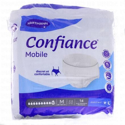 CONFIANCE Mobile - Sous-vêtements absorbants 10 gouttes taille m x14 unités