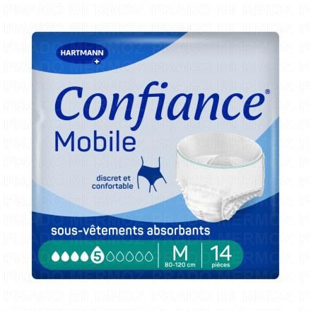 CONFIANCE Mobile - Sous-vêtements absorbants 5 gouttes taille m x14 unités