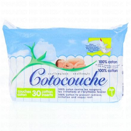Couche 100% coton taille 1 x30 couches 2