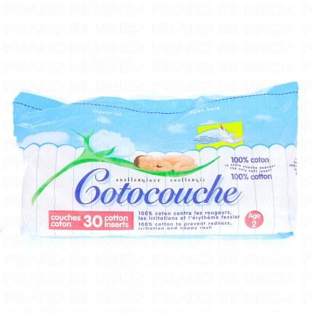 COTOCOUCHE Couche 100% coton Taille 2 x30 couches