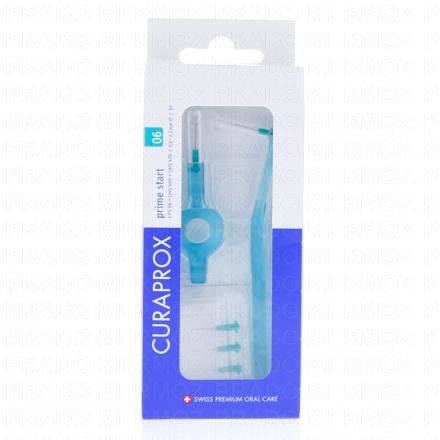 CURAPROX Prime Start - 5 Brossettes Interdentaires + 2 Manches (n&deg;06 turquoise)