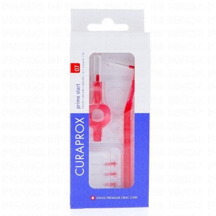 CURAPROX Prime Start - 5 Brossettes Interdentaires + 2 Manches (n&deg;07 rouge)