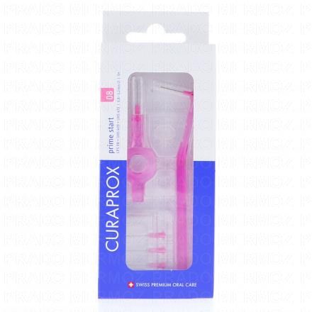 CURAPROX Prime Start - 5 Brossettes Interdentaires + 2 Manches (n&deg;08 rose)