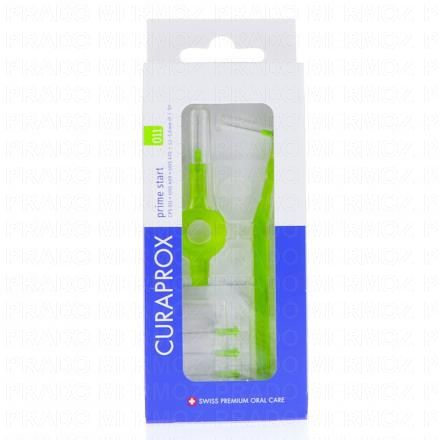 CURAPROX Prime Start - 5 Brossettes Interdentaires + 2 Manches (n&deg;11 vert)